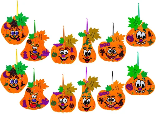 Miniatura 6 de Winlyn 36 juegos de decoraciones de calabaza de Halloween para otoño, kits de manualidades de calabaza, formas de calabaza de espuma con cara