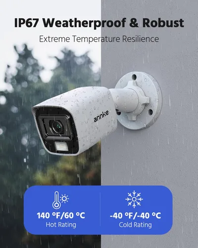 Miniatura 5 de ANNKE Paquete de 4 cámaras de seguridad con cable de 2.0MP 1080P 1920TVL, cámaras CCTV HD TVI complementarias para exteriores, luz dual inteligente