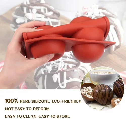 Miniatura 3 de BAKER DEPOT Molde de silicona para bomba de chocolate caliente, cúpula de mousse desierto de decoración de tartas, herramienta de decoración