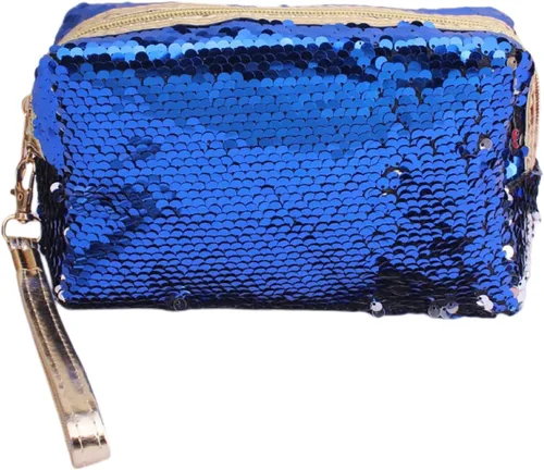 Miniatura 8 de Magic Sequin Travel Cosmetic Bags Reversible Glitter Maquillaje Organizador Bolsa Bolsa para Mujer (Rosa)
