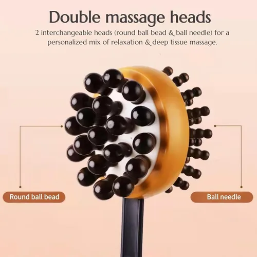 Miniatura 5 de Martillo de masaje, masajeador de espalda Meridians, masajeador de percusión de doble cabeza y espalda, martillo de masaje manual para cuello