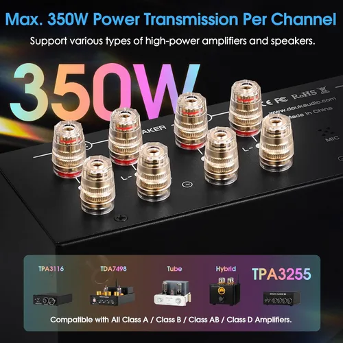 Miniatura 3 de Douk Audio VU3 PRO Medidor VU Analógico Dual, Interruptor de Amplificador de 2 Vías, Selector de Altavoces, Caja Conmutadora de Audio