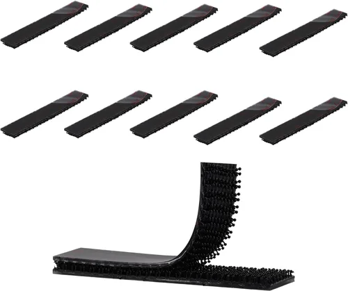 Miniatura 10 de 3M SJ3550 1 x 2 pulgadas, 10 unidades de cierre resellable negro resistente cinta entrelazada en forma de hongo cinta de montaje de gancho adhesivo