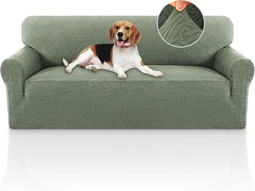 Miniatura 26 de PrinceDeco Funda elástica para sofá de 3 cojines, protector de muebles con parte inferior elástica antideslizante, apta para perros