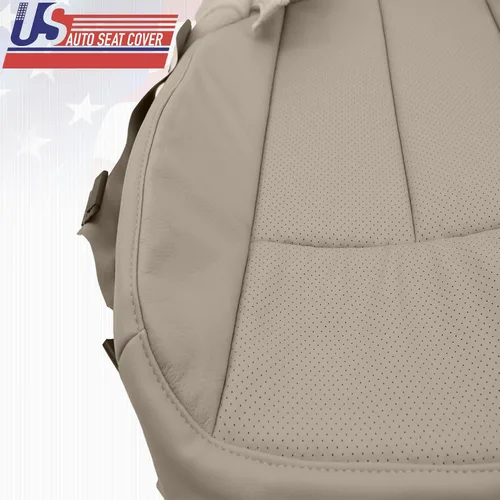 Miniatura 6 de 2009 2010 para Ford Expedition XLT Driver Bottom Cubierta de asiento de cuero perforada gris