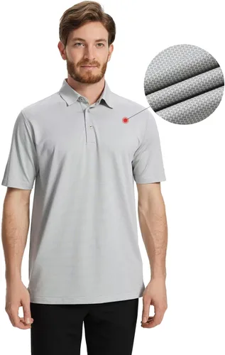 Miniatura 2 de Mens Golf Shirts Dry Fit Jacquard Performance Moisture Wicking Short Sleeve Collared Polo Shirts