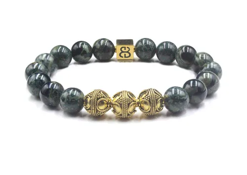 Miniatura 4 de Men's Jade and Gold Beads Bracelet, Jade Bracelet, Designer Bracelet
