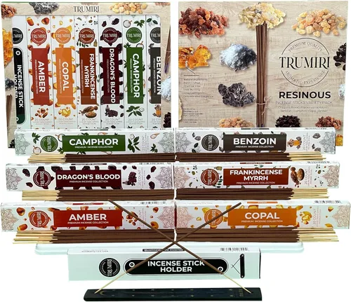 Miniatura 12 de Paquete variado de varitas de incienso gourmet - 120 varillas (6 fragancias x 20 varillas) - Canela, Vainilla, Café, Chocolate - Varillas