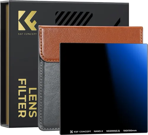Miniatura 11 de K&F CONCEPT Filtro cuadrado ND4 (2 topes) de 3.937x3.937 in Filtro de densidad neutra impermeable con 28 recubrimientos multicapa para lente