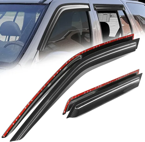 Miniatura 22 de Auto Dynasty 4 piezas viseras de ventana con patrón de fibra de carbono compatibles con Chrysler PT Cruiser 2001-2010, deflectores de ventana
