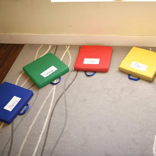 Miniatura 10 de ECR4Kids SoftZone - Cojines de suelo, cuadrados, asientos flexibles, surtidos, 6 piezas