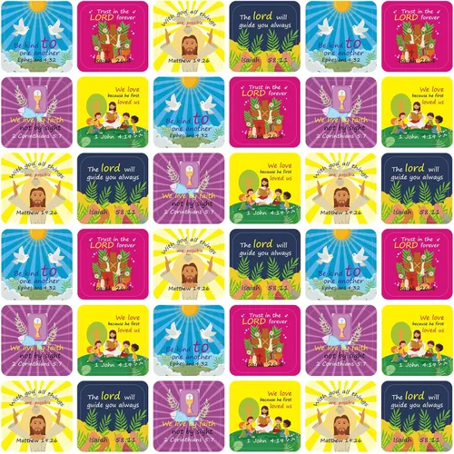Junkin 480 calcomanías religiosas con temática de Jesús te ama, calcomanías para niños, calcomanías cristianas, papel autoadhesivo multicolor,