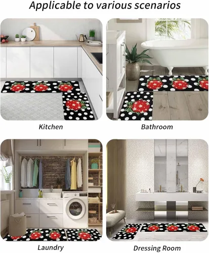 Miniatura 6 de Tapete de baño de Navidad con luces rojas para bañera, antideslizante, de secado rápido y absorbente, tierra de diatomeas, ducha, fregadero