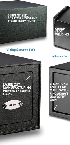 Miniatura 6 de Viking Security Safe VS-20BLX Caja de seguridad biométrica pequeña, caja de seguridad de huella digital