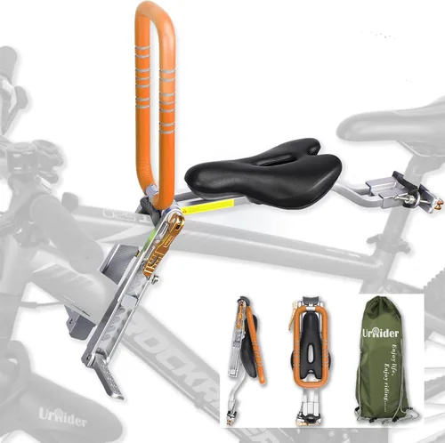 Miniatura 11 de UrRider Asiento de bicicleta para niños, asiento de bicicleta para niños de montaje frontal, apto para bicicletas de montaña, bicicletas de crucero