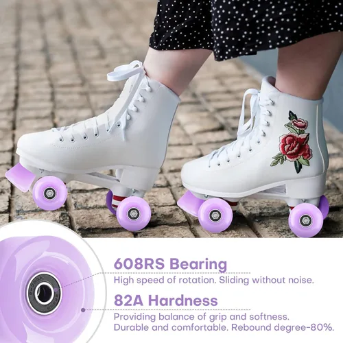 Miniatura 5 de Paquete de 8 ruedas de 32 x 58, 82 A con rodamiento instalado y 2 topes de punta para patinaje de doble fila, accesorios de repuesto adecuados