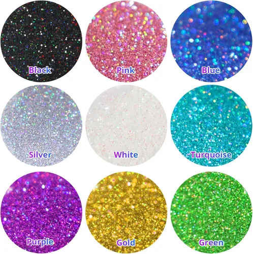 Miniatura 5 de HTVRONT Polvo de Purpurina Fina Holográfica - 200g/7oz Purpurina Turquesa para Manualidades, Purpurina Ultrafina No Tóxica para Uñas, Vasos