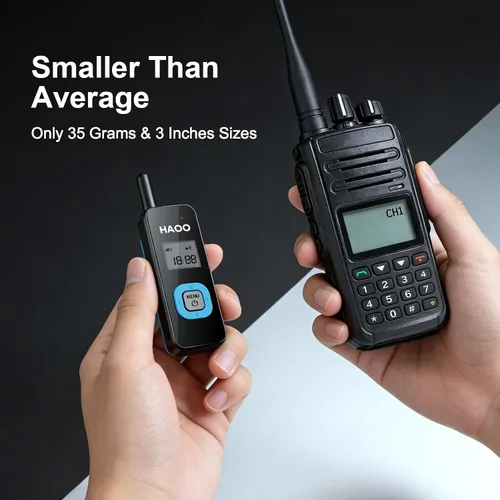 Miniatura 3 de HAOO Mini walkie talkies con auriculares, radio portátil de dos vías, transceptor FM, walkie talkie de largo alcance para esquí, senderismo, 3 PZAS