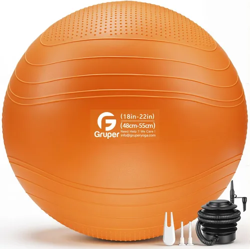 Miniatura 25 de Gruper Pelota de yoga, pelota de ejercicio antideslizante extra gruesa para entrenamiento, yoga, embarazo, 4 tamaños de silla anti estallido