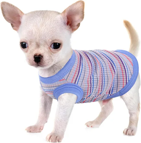 Miniatura 15 de Eleva la Comodidad y Moda de tu Mascota: Chaleco de Camisa para Perros de Algodón 100% Acanalado Premium para Razas Pequeñas como Chihuahuas, Rosa