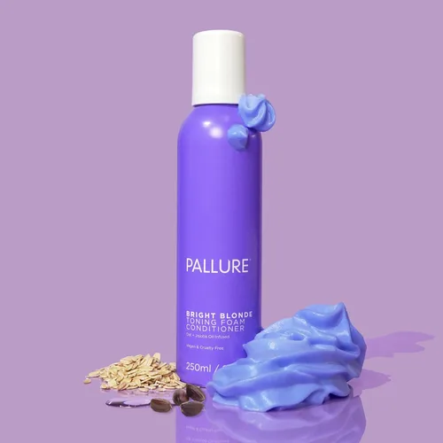 Miniatura 2 de Pallure Acondicionador de espuma tonificante para el cabello rubio brillante, reduce el cobrizo y los tonos amarillos, para cabello rubio, plateado