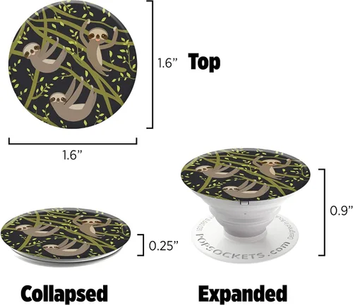 Miniatura 7 de PopSockets Agarre para teléfono con soporte expandible, agarre adhesivo - Sloths-A-Lot Perezosos-A-Lot