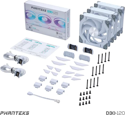 Miniatura 8 de Phanteks PH-F120D30_DRGB_PWM_WT01_3P, Blanco