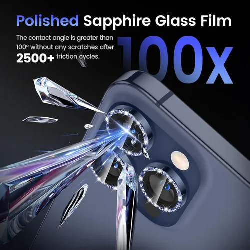 Miniatura 6 de Tensea Protector de lente de cámara Compatible para iPhone 17 Pro Max/17 Pro/15 Pro Max/15 Pro/16 Pro Max/16 Pro/14 Pro Max/14 Pro, Cubierta de azul