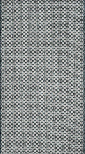 Miniatura 52 de SAFAVIEH Alfombra lavable al aire libre Courtyard Collection - 6'7" x 9'6", azul claro y gris claro, no desprende pelusa y fácil limpieza, ideal