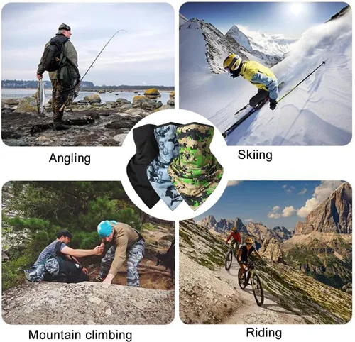 Miniatura 7 de 6 unidades de bandana para la cara, con cintas para las orejas, polaina para el cuello, bufanda, pasamontañas, para hombres y mujeres, deportes al
