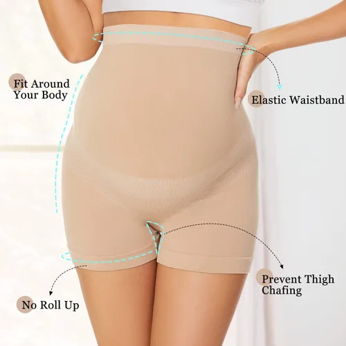 Miniatura 3 de Ropa interior de maternidad sin costuras para mujer, con cintura alta, para apoyo al vientre