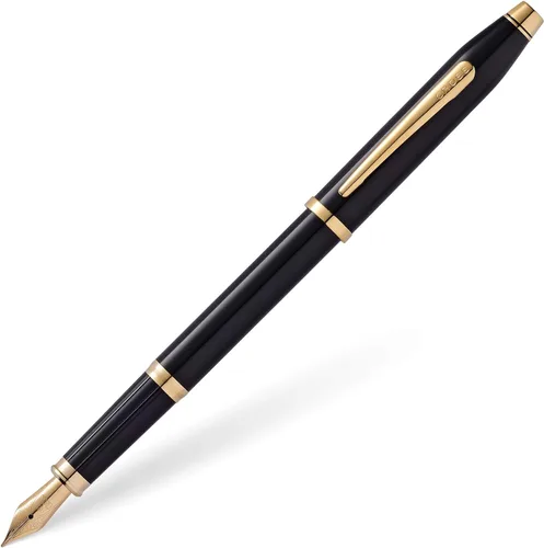 Miniatura 103 de Cross Century II - Bolígrafo de punta Selectip, lacado negro con detalles chapados en oro de 23 quilates
