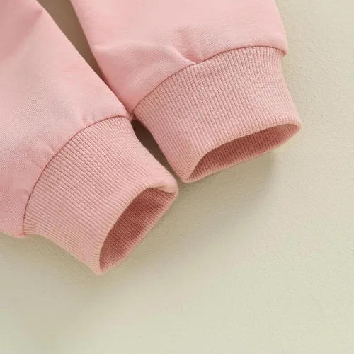 Miniatura 7 de Conjunto de sudadera para bebé niña con texto en inglés "Daddy Mama" de manga larga para otoño e invierno