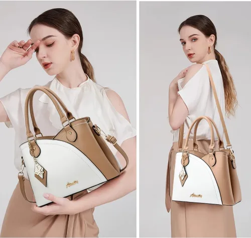 Miniatura 2 de Bolsos y carteras para mujer de DAINAOTM, bolsos estilo tote de cuero PU, cartera de señora con asa superior, bolso cruzado, bolso de hombro PU