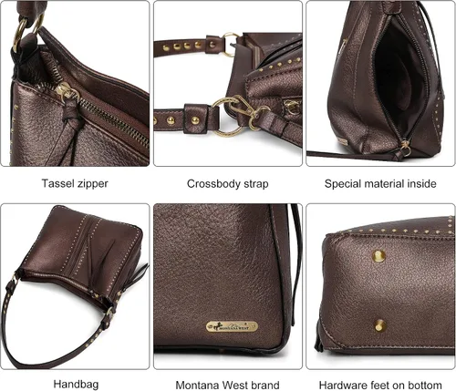 Miniatura 6 de Montana West - Carteras y bolsas cruzadas de manopara hombro con bolsillo oculto para arma, de mujer, a la moda