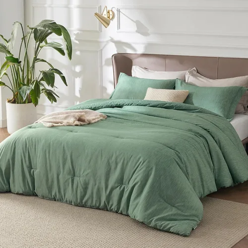 Miniatura 336 de Bedsure Juego de edredón Twin/Twin XL, ropa de cama suave beige para todas las estaciones, juego de cama teñido catiónico, 2 piezas, 1 edredón