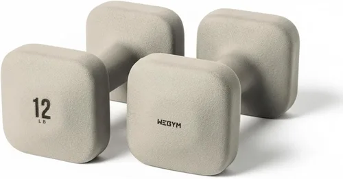 Miniatura 25 de WeGym SafeGrip Square Dumbbells with Anti Slip Handles, Aesthetic Free Weights for Home Workouts, Stable Design Prevents Rolling during Floor