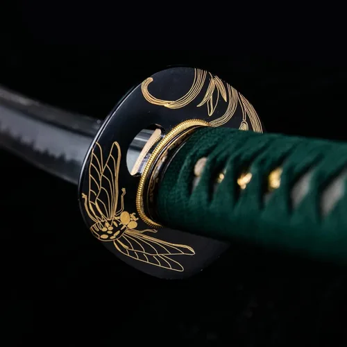 Miniatura 13 de Handforged Samurai Katana Sword - Damascus/1060/1095 High Carbon Steel, Full Tang, Iron Tsuba, Solid Wood Saya - Real Functional Sharp Blade for
