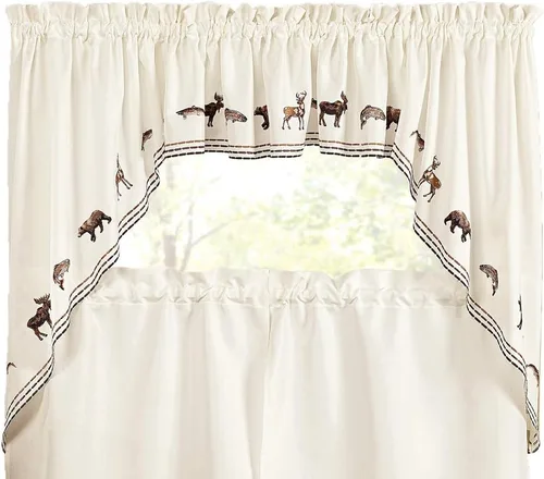 Miniatura 4 de RENAISSANCE HOME FASHION Lodge - Par de niveles bordados, 56 x 24 pulgadas