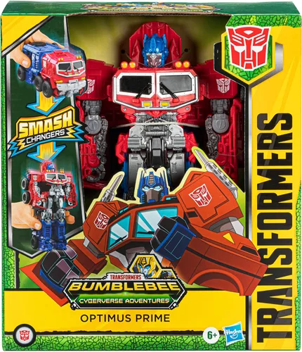 Miniatura 2 de Transformers Bumblebee Cyberverse Adventures Dinobots Unite Smash Changer Optimus Prime figura de acción, juguetes para niños y niñas de 6 años