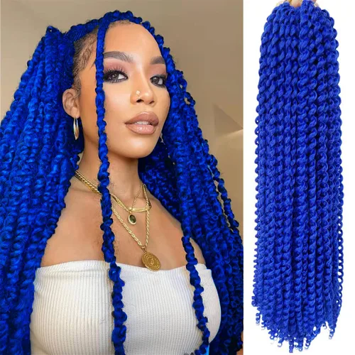 Cabello Passion Twist de 18 pulgadas, 1 paquete de cabello Passion Twist de ganchillo, cabello de ganchillo Water Wave (18 pulgadas (paquete de 1),