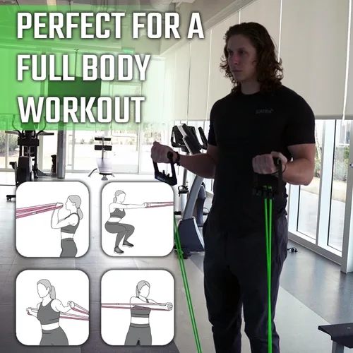 Miniatura 5 de Gorilla Bow Resistance Bands with Handles Quick-Lock Multi-Layer Exercise Bands for Work Out, Non Slip Grip for Full-Body Strength Training, Heavy