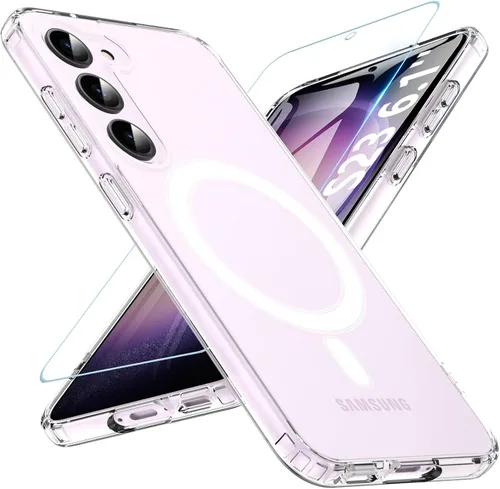Miniatura 37 de OWKEY Funda magnética para Samsung Galaxy S23 de 6.1 pulgadas, para Magsafe con protector de pantalla, protección de grado militar, a prueba