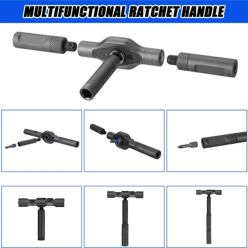Miniatura 8 de Juego de destornilladores magnéticos 42 en 1, juego de destornilladores de trinquete DIY, accionamiento magnético multi bit con mango de trinquete