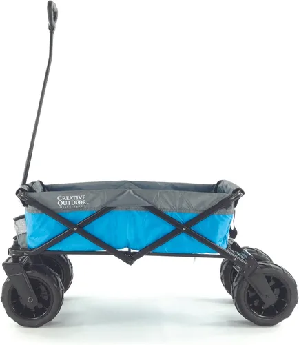 Miniatura 2 de Cochecito creativo para exteriores para niños, capacidad de peso de 200 libras, carrito plegable y portátil todo terreno, ruedas gigantes de 10 gris