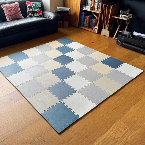 Miniatura 11 de MioTetto Tapete de juego para bebé, azulejos de espuma suave para el suelo para niños. Azulejos de espuma entrelazados ajustables, se adapta a