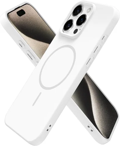 Miniatura 240 de oakxco Funda de silicona Mag Safe para iPhone 17 Pro Max, funda magnética delgada y fina compatible con carga inalámbrica MagSafe, bonita funda Negro
