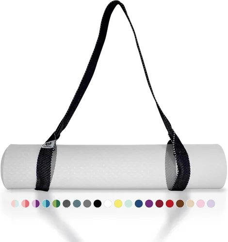 Miniatura 10 de Tumaz Correa para esterilla de yoga [alfombrilla no incluida] (2 tamaños) con textura delicada extra gruesa y cómoda, soporte ajustable