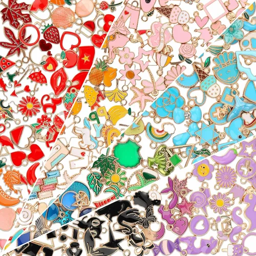 Miniatura 8 de 150 Dijes de Flores para Fabricación de Joyas (75 Pares), Surtido de Dijes Metálicos Mixtos al Por Mayor a Granel para Collar, Pulsera y Aretes DIY