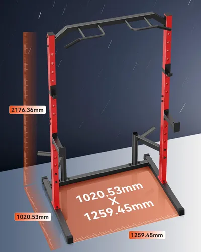 Miniatura 5 de OPPSDECOR Squat Rack, Multi-Function Power Cage Rack with Adjustable Weight Bench, Squat Rack with Pull-up Bar, J-Hooks, More Training Attachment